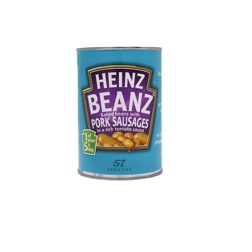 Heinz Baked Beans & Pork Sausages 415G ไฮนซ์ เบคบีน ถั่วซอส ถั่วอบ ถั่วกระป๋อง