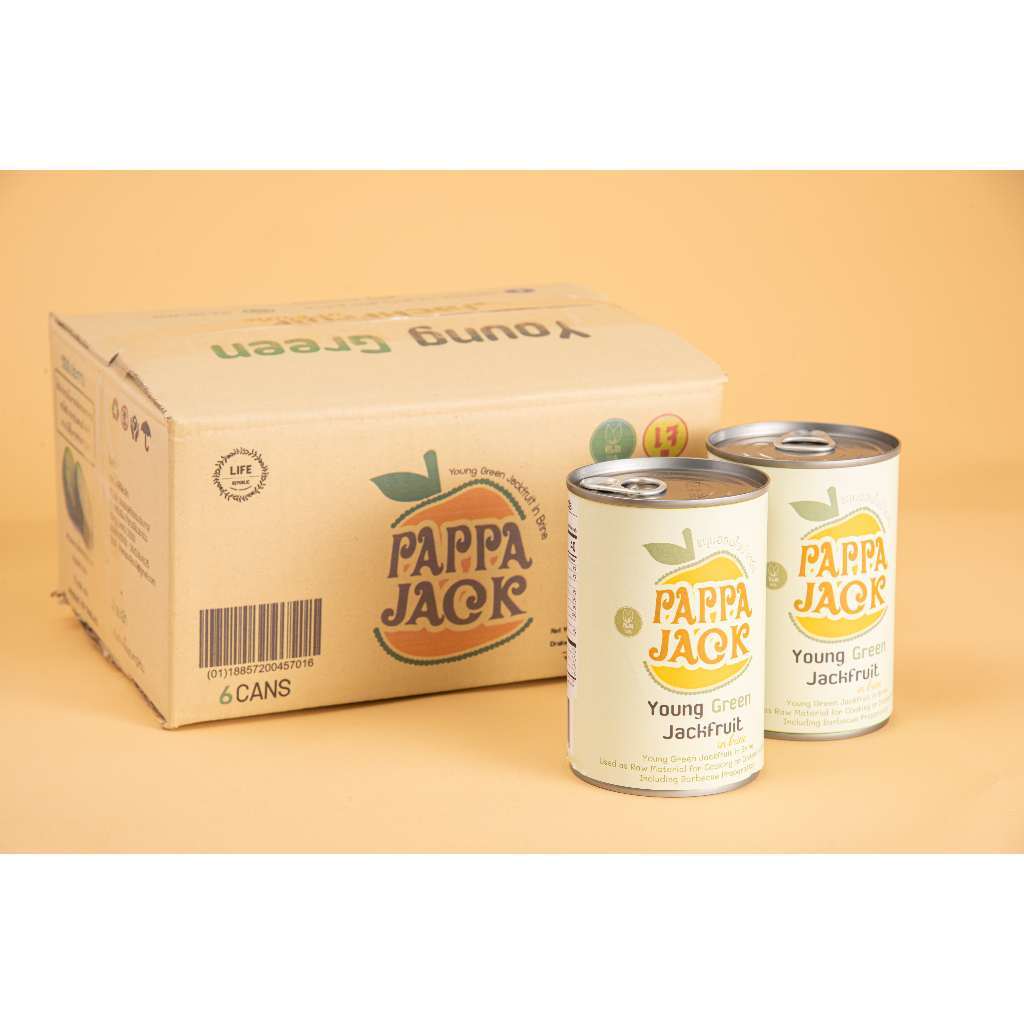 ขนุนอ่อน ตรา PAPPA JACK (Young Jackfruit in brine) แพ็คละ 12 กระป๋อง (Pack of 12)