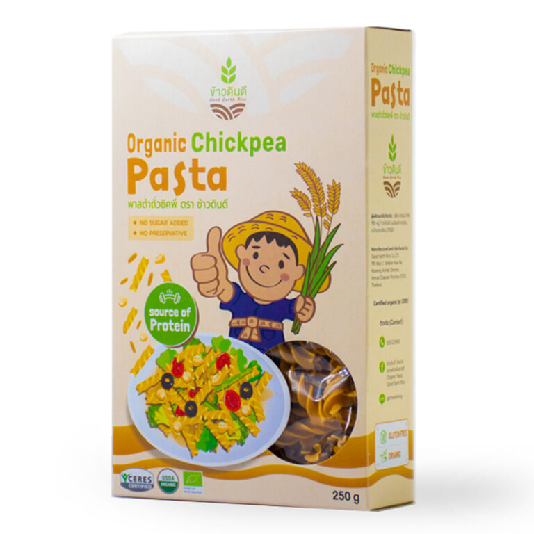 พาสต้าข้าวดินดี พาสต้าถั่วลูกไก่ Organic Chickpea Fusilli Pasta #Gluten Free# 250g./กล่อง