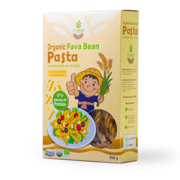 พาสต้าข้าวดินดี พาสต้าถั่วฟาวา Organic Fava Bean Fusilli Pasta #Gluten Free# 250g./กล่อง