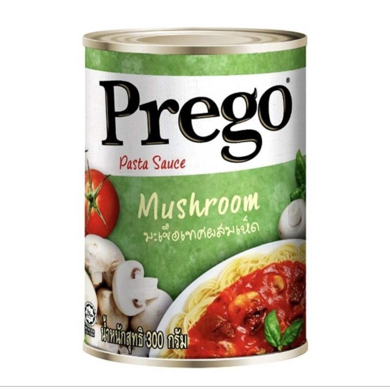 Prego Pasta Sauce Mushroom 300g ซอสสปาเก็ตตี้ผสมเห็ดตรา พรีโก้ แบบกระป๋อง ขนาด 300 ก