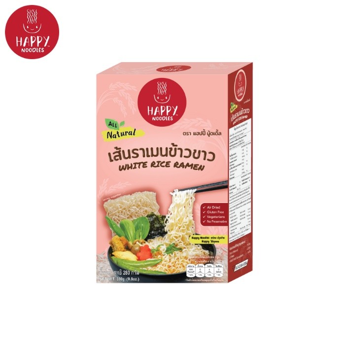 เส้นราเมนข้าวขาวอบแห้ง 280 กรัม White rice ramen กลูเตนฟรี ไม่ผ่านการทอด