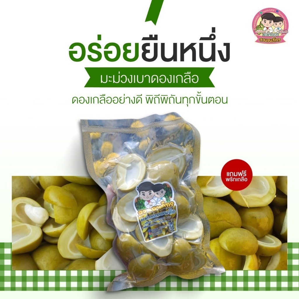 มะม่วงเบาดองเกลือ ขนาด 500 กรัม ฟรีพริกเกลือสวนธนภัทร